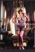 2PC. Diamond Net Mini Dress And G-string Set